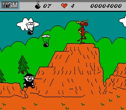 In-game screen of the game Adventures of Rocky and Bullwinkle and Friends, The on Nintendo NES