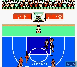 In-game screen of the game All-Pro Basketball on Nintendo NES
