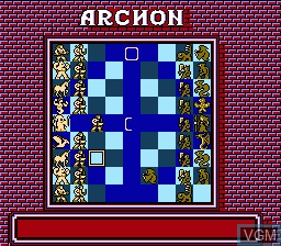 In-game screen of the game Archon on Nintendo NES