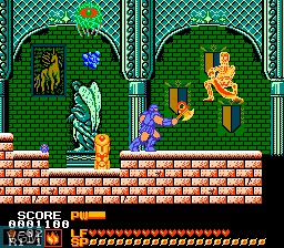In-game screen of the game Astyanax on Nintendo NES