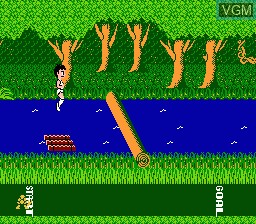 In-game screen of the game Athletic World on Nintendo NES