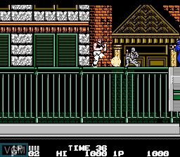 In-game screen of the game Bad Dudes on Nintendo NES