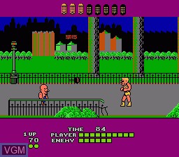 In-game screen of the game Bad Street Brawler on Nintendo NES