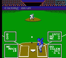 In-game screen of the game Baseball Simulator 1.000 on Nintendo NES