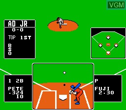 In-game screen of the game Baseball Stars on Nintendo NES