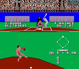 In-game screen of the game Bases Loaded 3 on Nintendo NES