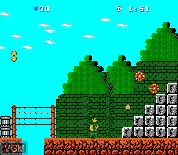 In-game screen of the game Bats & Terry on Nintendo NES