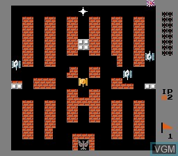 In-game screen of the game Battle City on Nintendo NES