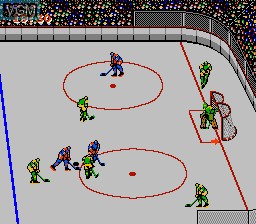 In-game screen of the game Blades of Steel on Nintendo NES