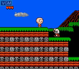 In-game screen of the game Bonk's Adventure on Nintendo NES