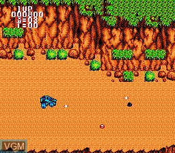 In-game screen of the game BreakThru on Nintendo NES