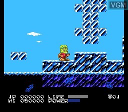 In-game screen of the game Bucky O'Hare on Nintendo NES