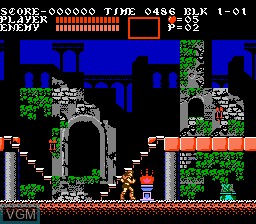 In-game screen of the game Castlevania III - Dracula's Curse on Nintendo NES