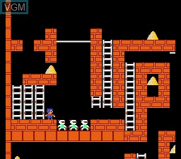 In-game screen of the game Championship Lode Runner on Nintendo NES