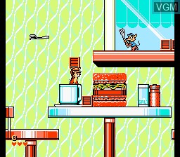 In-game screen of the game Chip 'n Dale - Rescue Rangers 2 on Nintendo NES