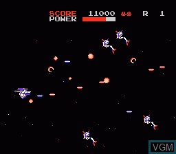 In-game screen of the game Choujikuu Yousai Macross on Nintendo NES