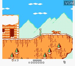In-game screen of the game Cliffhanger on Nintendo NES