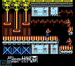 In-game screen of the game Contra Force on Nintendo NES