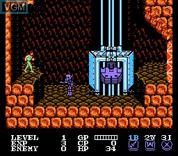 In-game screen of the game Cosmo Police Galivan on Nintendo NES