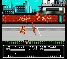 In-game screen of the game Crash 'n the Boys - Street Challenge on Nintendo NES