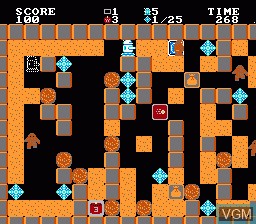 In-game screen of the game Crystal Mines on Nintendo NES