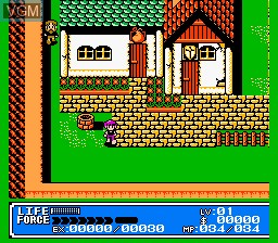 In-game screen of the game Crystalis on Nintendo NES