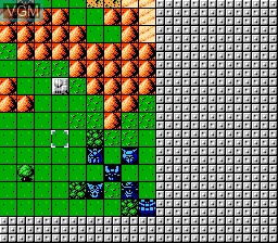 In-game screen of the game Dai-2-Ji Super Robot Taisen on Nintendo NES