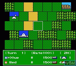 In-game screen of the game Daisenryaku on Nintendo NES