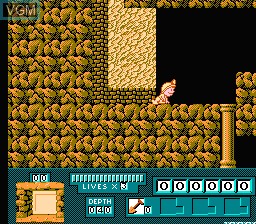 In-game screen of the game Digger - The Legend of the Lost City on Nintendo NES