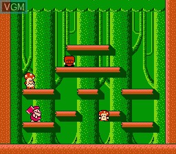 In-game screen of the game Don Doko Don on Nintendo NES