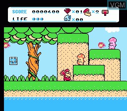 In-game screen of the game Don Doko Don 2 on Nintendo NES