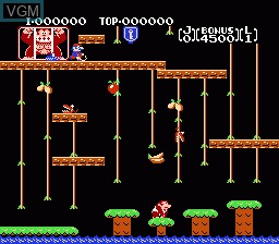 In-game screen of the game Donkey Kong Jr. on Nintendo NES