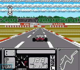 In-game screen of the game F-1 Sensation on Nintendo NES