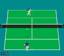 In-game screen of the game Family Tennis on Nintendo NES