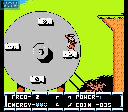In-game screen of the game Flintstones, The - The Rescue of Dino & Hoppy on Nintendo NES