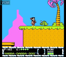 In-game screen of the game Flintstones, The - The Surprise at Dinosaur Peak! on Nintendo NES