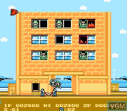 In-game screen of the game Flying Hero on Nintendo NES