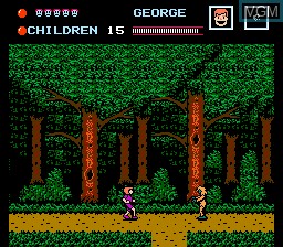 In-game screen of the game Friday the 13th on Nintendo NES