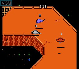 In-game screen of the game Galaxy 5000 - Racing in the 51st Century on Nintendo NES