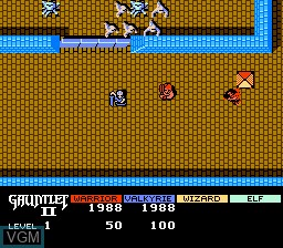 In-game screen of the game Gauntlet II on Nintendo NES