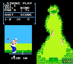 In-game screen of the game Golf on Nintendo NES