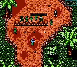 In-game screen of the game Guerrilla War on Nintendo NES