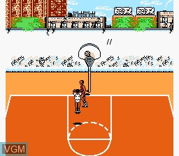 In-game screen of the game Hoops on Nintendo NES