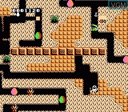 In-game screen of the game Hottaman no Chitei Tanken on Nintendo NES