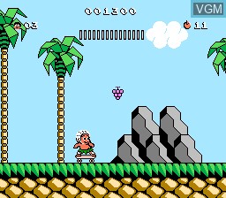 In-game screen of the game Adventure Island 3 on Nintendo NES