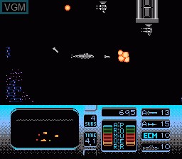 In-game screen of the game Hunt for Red October, The on Nintendo NES