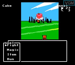 In-game screen of the game Hyaku no Sekai no Monogatari - The Tales on a Watery Wilderness on Nintendo NES