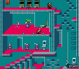 In-game screen of the game Impossible Mission II on Nintendo NES