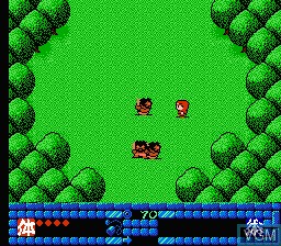 In-game screen of the game Jajamaru Gekimaden - Maboroshi no Kinmajou on Nintendo NES