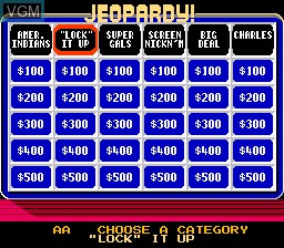 In-game screen of the game Jeopardy! Junior Edition on Nintendo NES
